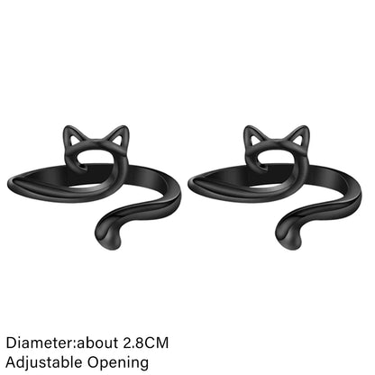 Knitting Crochet Hook Ring 1/2Pcs Adjustable Crochet Tension Cat Ring Beginneryarn Guide Finger Holders Thimbles Winder Tools