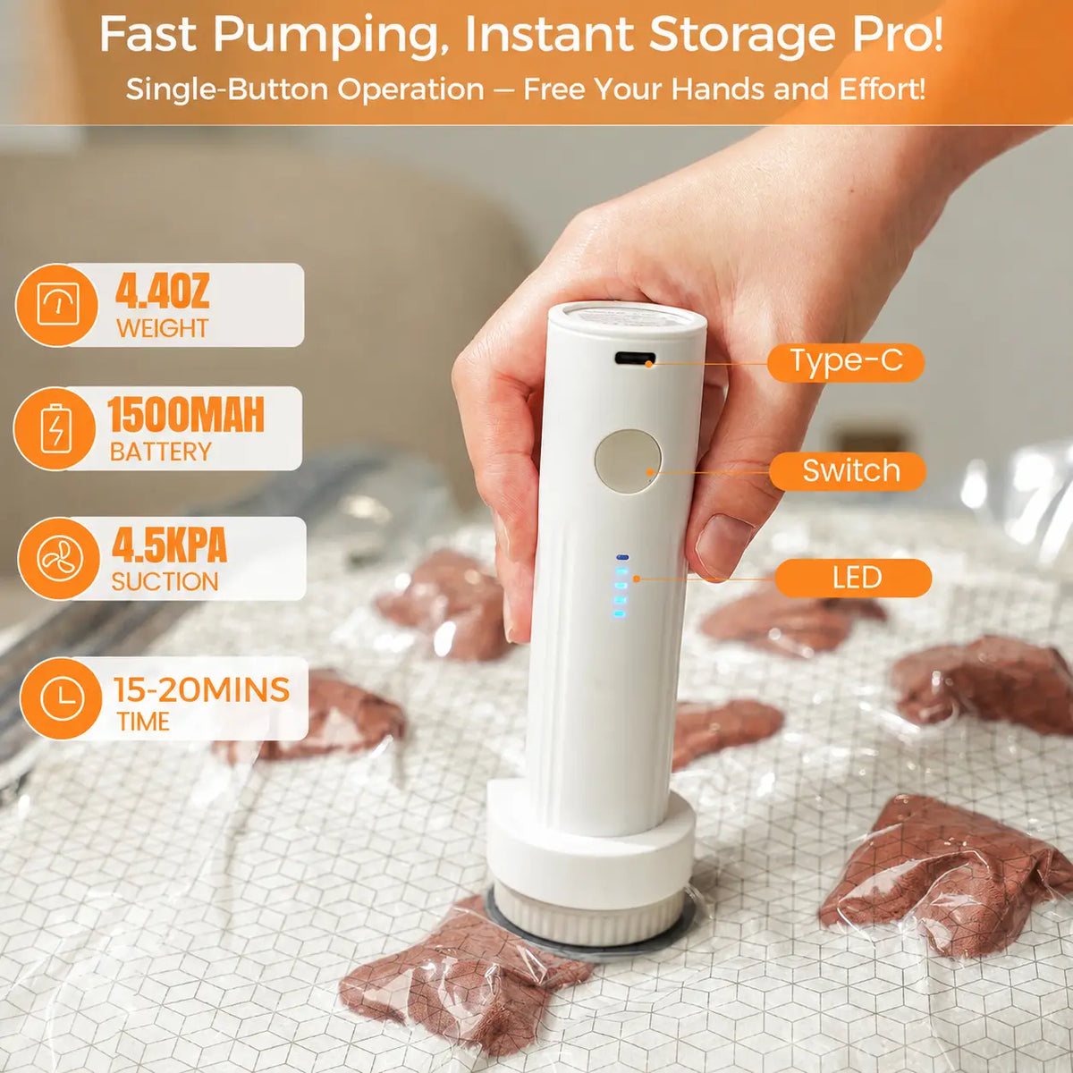 [2026 Upgraded] Cordless Travel Vacuum Seal Bags Set with Rechargeable Air Pump, 15 Pack Carry-On Size Foldable Collapsible Degradable Dustproof Eco-Friendly Storage Bags for Luggage
