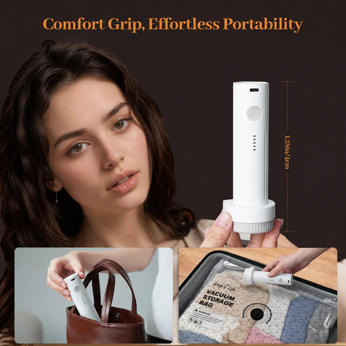[2026 Upgraded] Cordless Travel Vacuum Seal Bags Set with Rechargeable Air Pump, 15 Pack Carry-On Size Foldable Collapsible Degradable Dustproof Eco-Friendly Storage Bags for Luggage