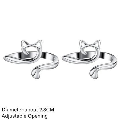 Knitting Crochet Hook Ring 1/2Pcs Adjustable Crochet Tension Cat Ring Beginneryarn Guide Finger Holders Thimbles Winder Tools