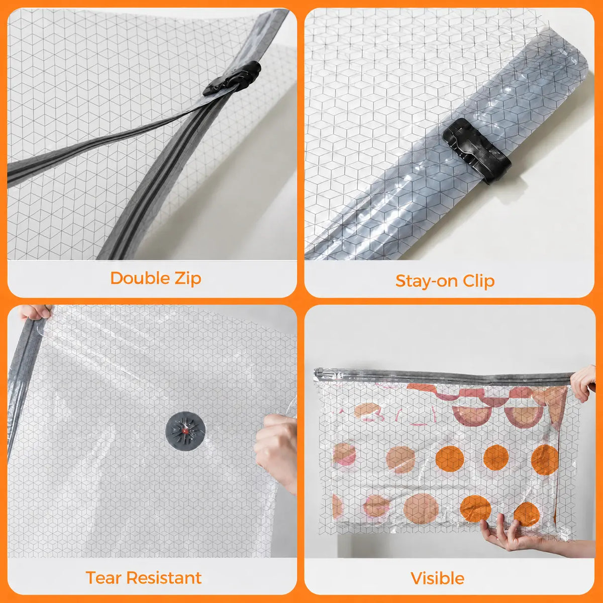 [2026 Upgraded] Cordless Travel Vacuum Seal Bags Set with Rechargeable Air Pump, 15 Pack Carry-On Size Foldable Collapsible Degradable Dustproof Eco-Friendly Storage Bags for Luggage