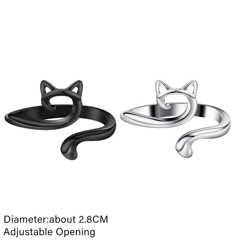 Knitting Crochet Hook Ring 1/2Pcs Adjustable Crochet Tension Cat Ring Beginneryarn Guide Finger Holders Thimbles Winder Tools