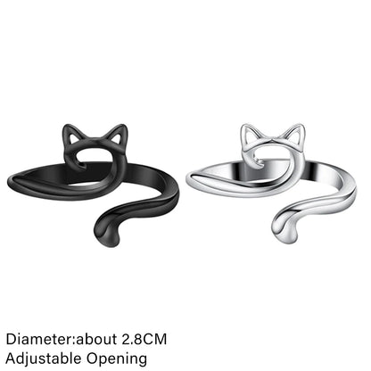 Knitting Crochet Hook Ring 1/2Pcs Adjustable Crochet Tension Cat Ring Beginneryarn Guide Finger Holders Thimbles Winder Tools