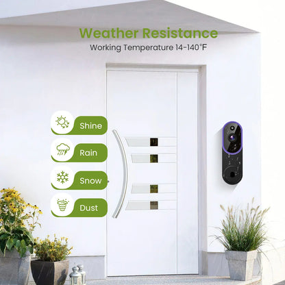 Wireless Video Doorbell Camera - 1080P Smart Outdoor Security Gadget with AI Human Detection, Night Vision, Instant Alert, 2-Way Audio, 2.4G Wifi Only, Easy Installation, Rechargeable Battery, Cloud Storage