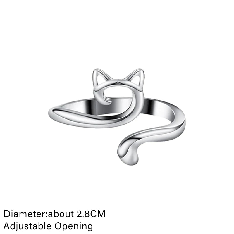 Knitting Crochet Hook Ring 1/2Pcs Adjustable Crochet Tension Cat Ring Beginneryarn Guide Finger Holders Thimbles Winder Tools
